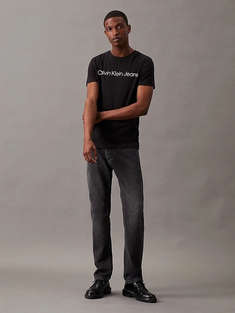 Koszulka męska bawełniana Calvin Klein Jeans J30J322552BEH 2XL Czarna (8719856760403) - obraz 3