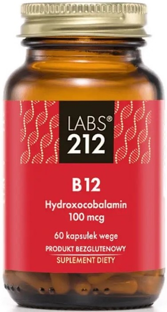 Дієтична добавка Labs212 Вітамін В12 Гідроксокобаламін 60 капсул (5903943955725) - зображення 1