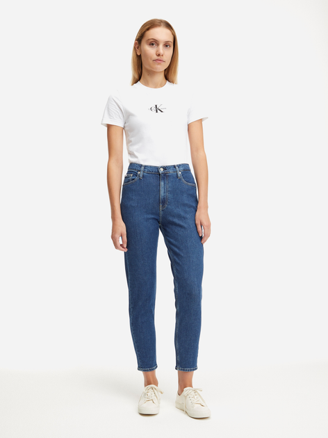 Jeansy damskie mom`s z wysokim stanem Calvin Klein Jeans J20J2215891BJ NI25 Granatowe (8720107891944) - obraz 3