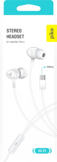 Наушники Piko EP-103 Type-C White (1283126590283) - изображение 2