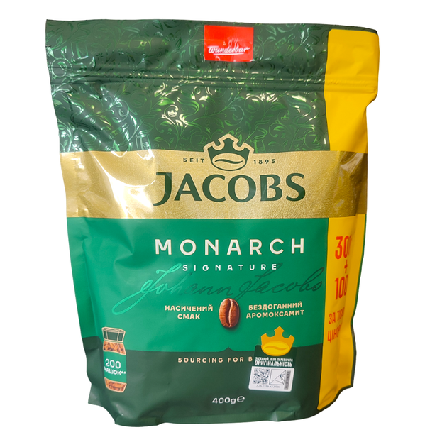 Кофе JACOBS Monarch растворимый 400г (8) - Фото 1 Кофе JACOBS Monarch растворимый 400г (8) - изображение 1