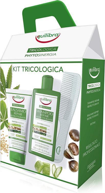 Zestaw do pielęgnacji włosów Equilibra Tricologica szampon 300 ml + odżywka 200 ml + grzebień (8000137015948) - obraz 2