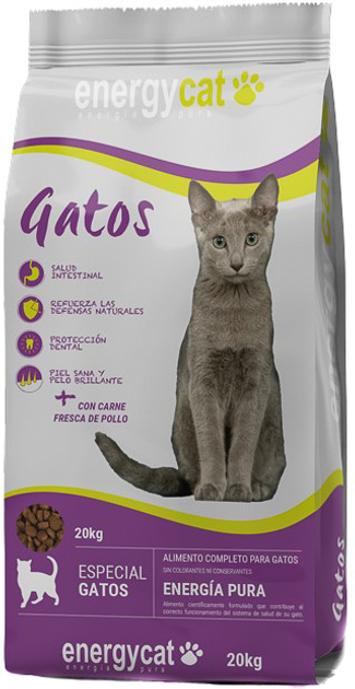 Sucha karma dla kotów Energycat Gatos 20 kg (0843600501028) - obraz 1