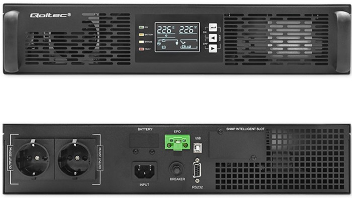 UPS Qoltec RACK 1000W (1000VA) Black (5901878522852) - obraz 3