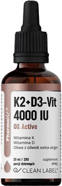 Kompleks witamin Pharmovit K2 + D3 - Vit 4000 IU Aktywny olej 30 ml (5902811239837) - obraz 2