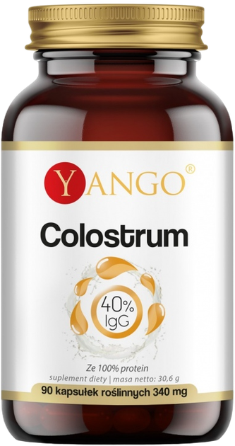 Дієтична добавка Yango Colostrum 40% імуноглобулінів зі 100% протеїном 90 капсул (5904194062927) - зображення 1