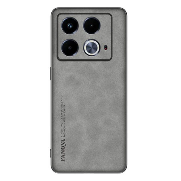 Шкіряний чохол - накладка Fanoya для Infinix Note 40 gray - Фото 1 Шкіряний чохол - накладка Fanoya для Infinix Note 40 gray - зображення 1
