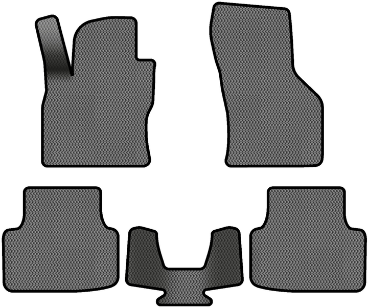 Акція на EVA килимки EVAtech в салон авто для Skoda Octavia A7 AT 2013-2020 3 покоління Liftback EU 5 шт Grey/Black від Rozetka