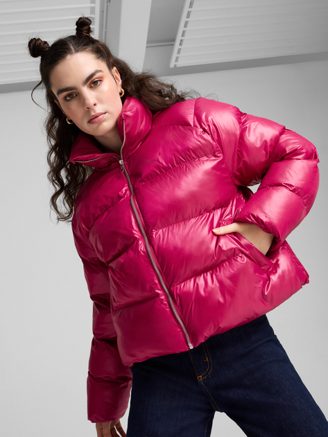 Куртка зимова жіноча Puma Shiny Puffer Jacket 62651445 L Малинова (4067981420711) - зображення 1