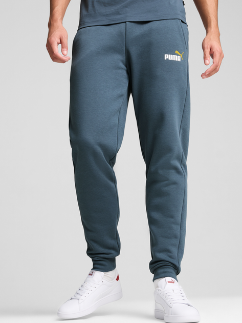 Спортивні штани чоловічі Puma ESS+ 2 Col Logo Pants FL 58676726 S Темно-сині (4067981390472) - зображення 1