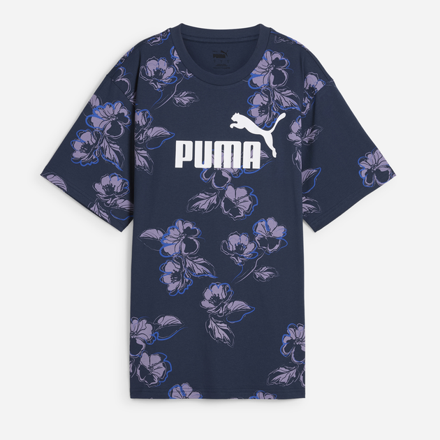 Koszulka damska bawełniana Puma Ess + Floral Vibes Graphic Tee 68602314 XS Granatowa (4067982704018) - obraz 1