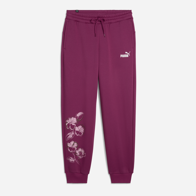 Spodnie dresowe damskie Puma Ess + Floral Vibes Sweatpants FL 68602945 S Malinowe (4067982706241) - obraz 1