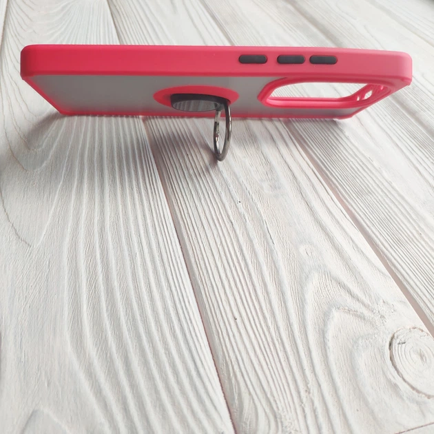 Чехол Armor Ring для Xiaomi Redmi Note 13 Pro противоударный c кольцом Красный - Фото 2 Чехол Armor Ring для Xiaomi Redmi Note 13 Pro противоударный c кольцом Красный - изображение 2