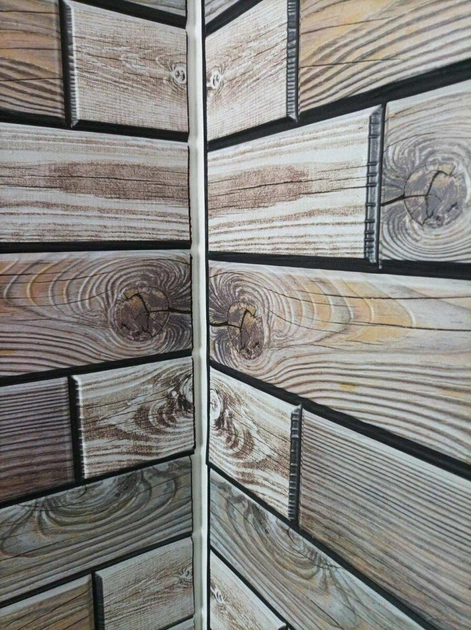 Декоративная стеновая панель 3D с имитацией деревянных досок 960*480*4мм Коричневый - изображение 4