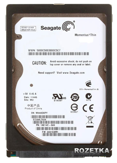 Жесткий диск Seagate Momentus Thin 320GB 5400rpm 16MB ST320LT020 2.5 ...