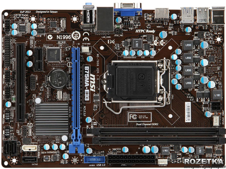 Материнская плата MSI B75MA-E33 (s1155, B75, PCI-Ex16) – фото, отзывы ...