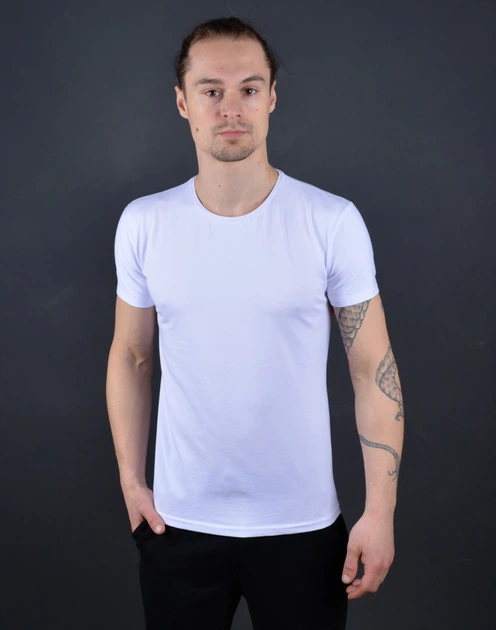 Мужская футболка белая Турция 56152 2XL - изображение 2