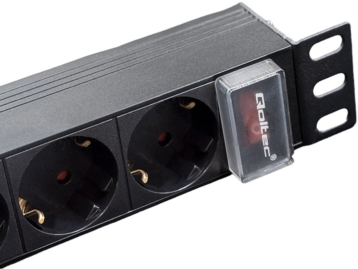 Listwa zasilająca Qoltec do szafy RACK 10" 1.8 m 4 gniazda SCHUKO czarna (5901878546032) - obraz 6