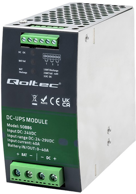 Akumulator Qoltec UPS DC na szynę DIN 24V-4Ah max. 40A (5901878508863) - obraz 1