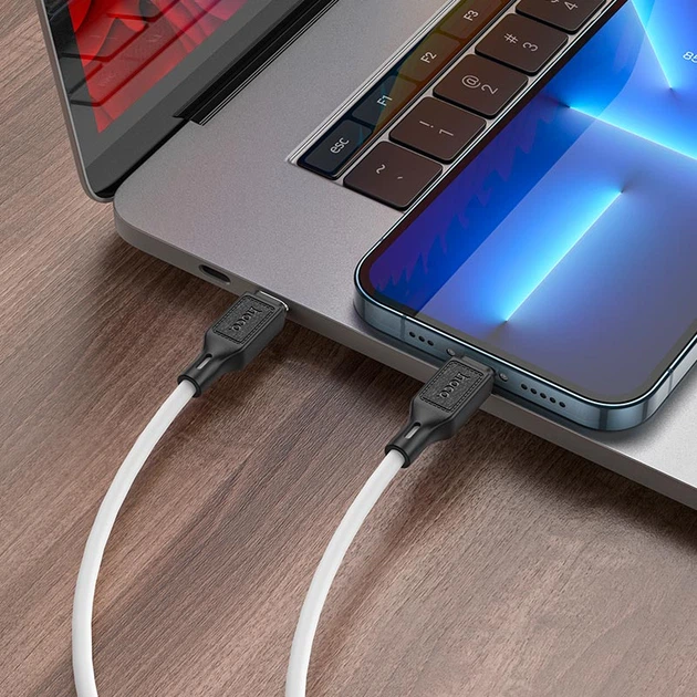 Кабель Hoco Type-C to Lightning cool silicone PD charging data cable X90 |1m, 20W, 3A| black - изображение 11