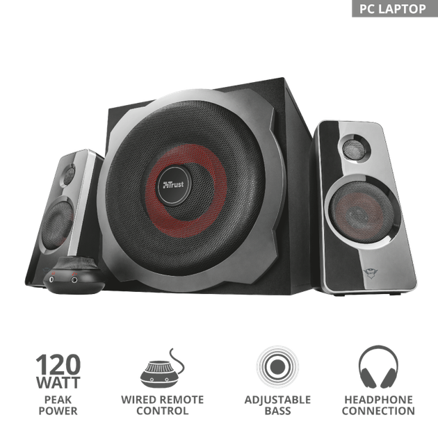 Акустична система Trust GXT 38 2.1 Subwoofer Speaker Set (TR19023) - Фото 7 Акустична система Trust GXT 38 2.1 Subwoofer Speaker Set (TR19023) - зображення 7