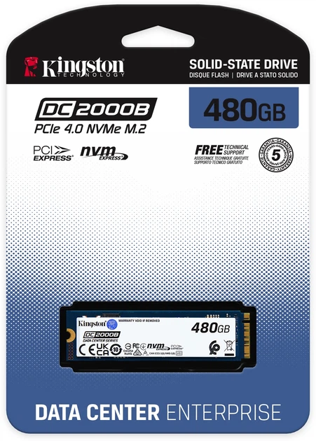 SSD диск Kingston DC2000B 480GB M.2 2280 NVMe PCIe 4.0 x4 3D TLC (SEDC2000BM8/480G) - зображення 4
