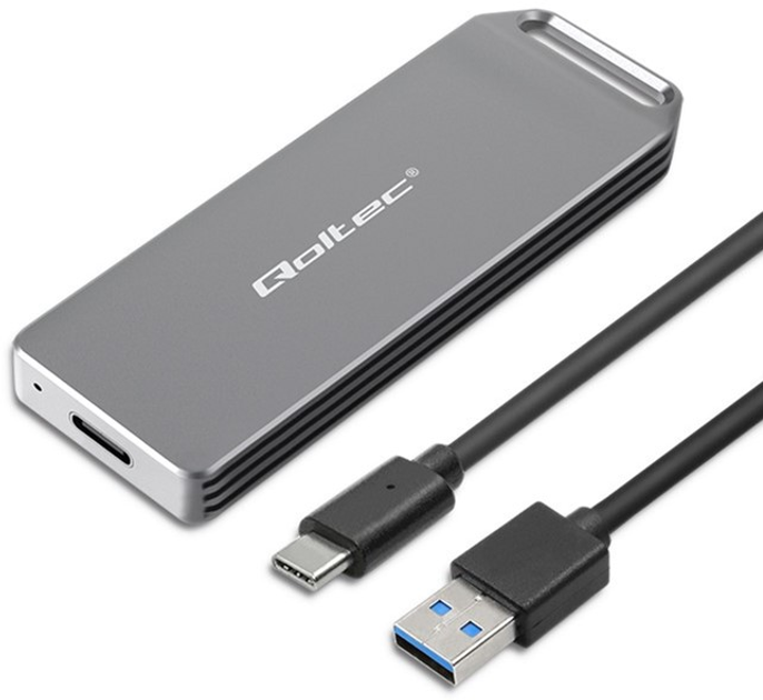 Kieszeń zewnętrzna Qoltec Mini M.2 SSD NVMe PCIe USB 3.1 2TB Grey (5901878522661) - obraz 4