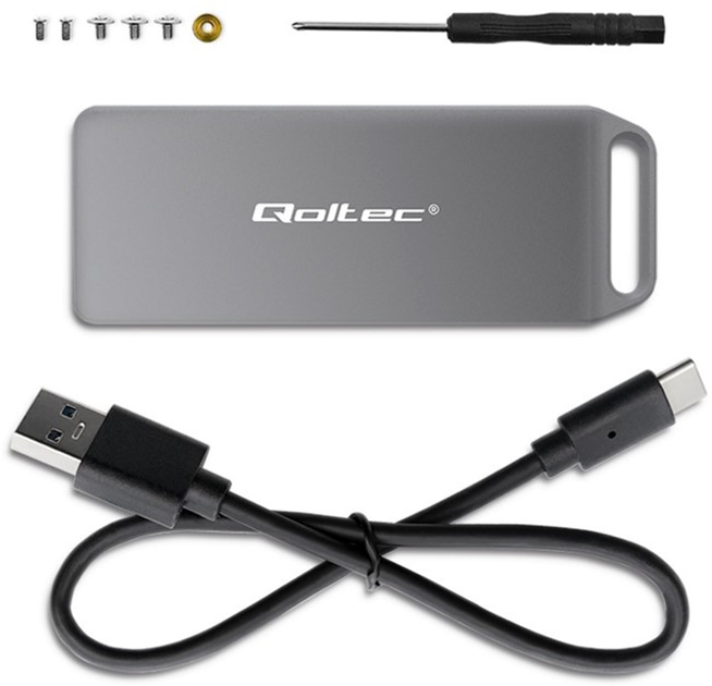 Kieszeń zewnętrzna Qoltec Mini M.2 SSD NVMe PCIe USB 3.1 2TB Grey (5901878522661) - obraz 6