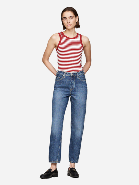 Jeansy mom fit damskie z wysokim stanem Tommy Hilfiger WW0WW42190-1A4 W29L30 Granatowe (8720636797533) - obraz 3
