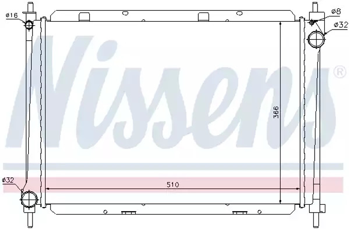 Радиатор охлаждения двигателя NISSAN NOTE, NISSENS (68722) - изображение 1