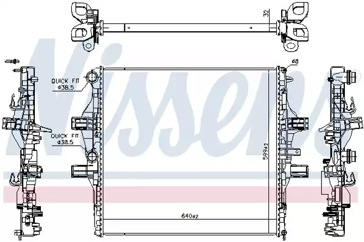 Радиатор охлаждения двигателя IVECO DAILY, NISSENS (61989) - изображение 1