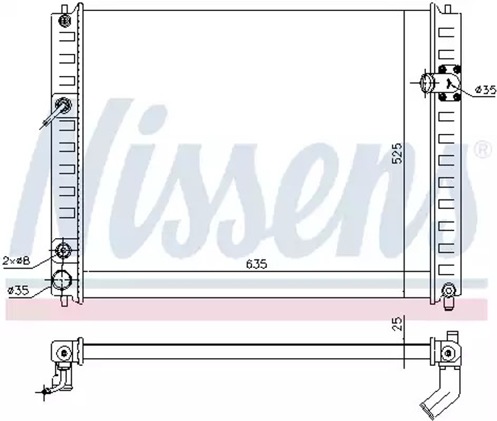 Радіатор охолодження двигуна INFINITI FX, NISSENS (68091) - зображення 1