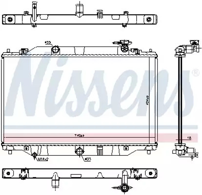 Радиатор охлаждения двигателя MAZDA CX-5, NISSENS (606698) - изображение 1