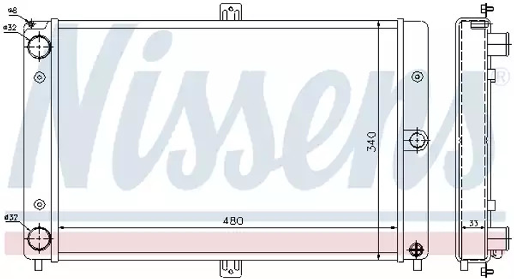 Радиатор охлаждения двигателя LADA SAMARA, NISSENS (62351) - изображение 1