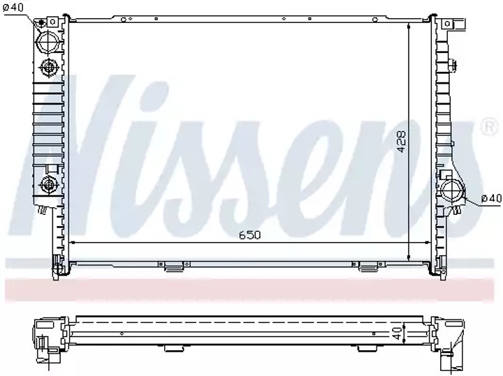 Радиатор охлаждения двигателя BMW 5, NISSENS (60694A) - изображение 1
