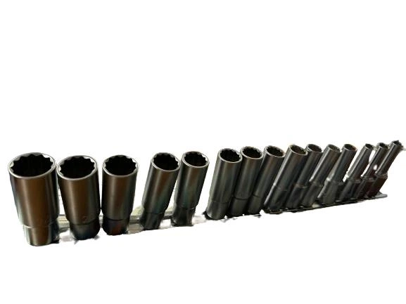Набір головок довгих 12-гр. 1/2" 15од. 8-19, 21, 22, 24мм (на планці) TOPTUL GAAQ1606U-12 - Фото 1 Набір головок довгих 12-гр. 1/2" 15од. 8-19, 21, 22, 24мм (на планці) TOPTUL GAAQ1606U-12 - зображення 1