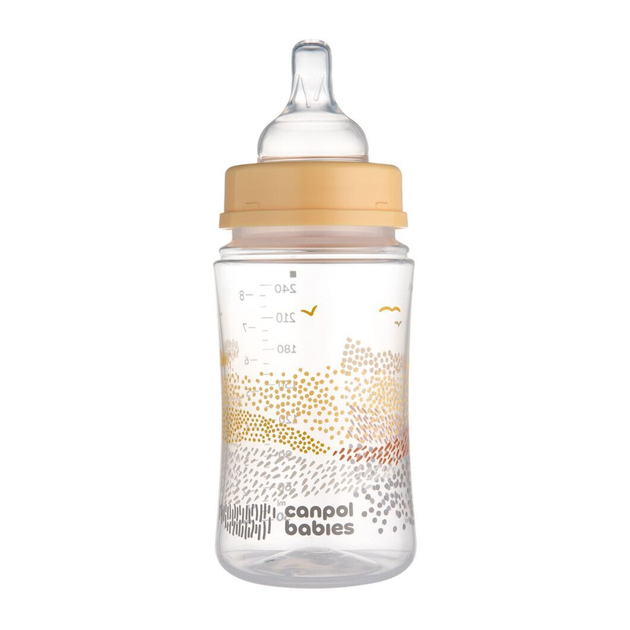 Canpol babies Пляшка антиколікова з широким отвором 240 мл Easystart MOUNTAINS - бежева 35/243_bei 5901691888012 - зображення 2