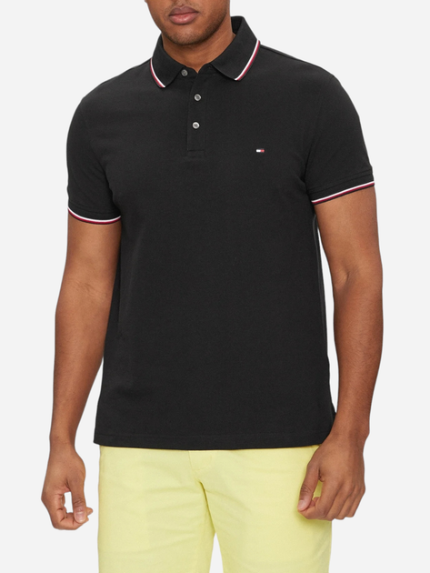 Koszulka polo męska Tommy Hilfiger MW0MW30750-BDS L Czarne (8720642928532) - obraz 1