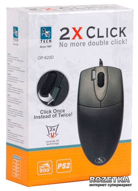 Мышь A4Tech OP-620D PS/2 Black - изображение 3