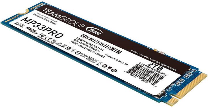 SSD диск Team Group MP33 PRO 2TB M.2 2280 PCIe 3.0 x4 3D NAND TLC (TM8FPD002T0C101) - изображение 3