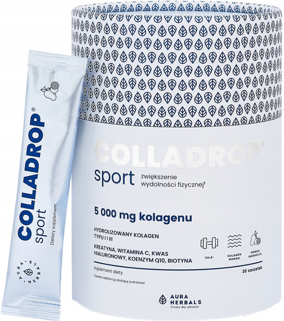 Suplement diety Aura Herbals Kolagen morski Colladrop Sport 5000 mg 30 saszetek (5902479614458) - obraz 1