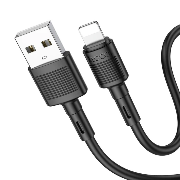 Кабель Hoco Lightning Victory charging data cable X83 |1m, 2.4A| black - Фото 5 Кабель Hoco Lightning Victory charging data cable X83 |1m, 2.4A| black - изображение 5