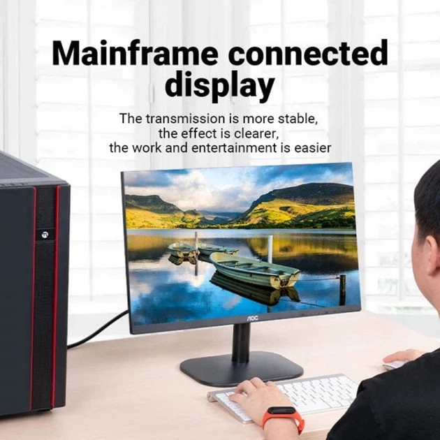 Кабель VGA 15M-15M, 1.5 м, з ферритами, чорний Vention - Фото 3 Кабель VGA 15M-15M, 1.5 м, з ферритами, чорний Vention - зображення 3
