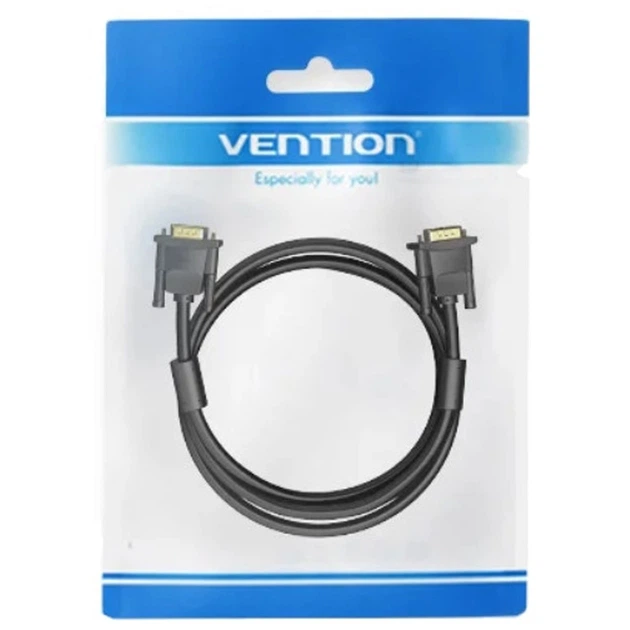 Кабель VGA 15M-15M, 1.5 м, з ферритами, чорний Vention - Фото 6 Кабель VGA 15M-15M, 1.5 м, з ферритами, чорний Vention - зображення 6