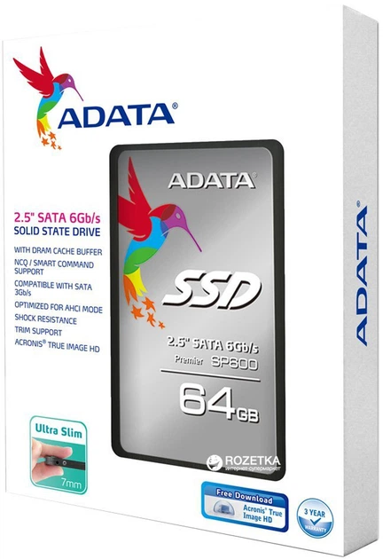 SSD диск ADATA Premier SP600 64GB 2.5" SATA III MLC (ASP600S3-64GM-C) - зображення 3