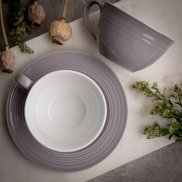 Zestaw Ambition Linea Grey filiżanki ze spodkami 6x220 ml (5904134618924) - obraz 5