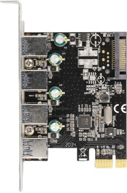 Karta rozszerzeń Delock PCI Express x1 - 4 x USB 3.2 Gen1 Type-A (89297) - obraz 1