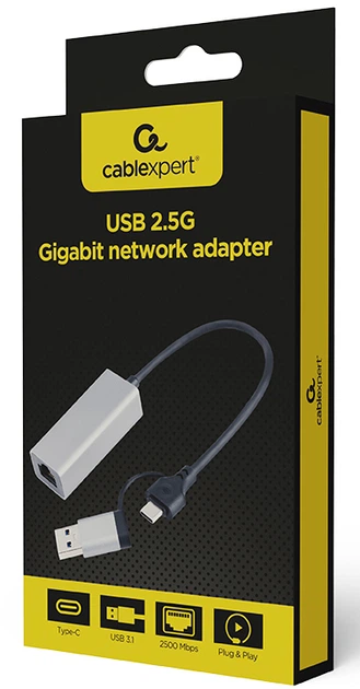 Adapter sieciowy Cablexpert USB - RJ-45 (A-USB3AC-LAN2G-01) - obraz 2