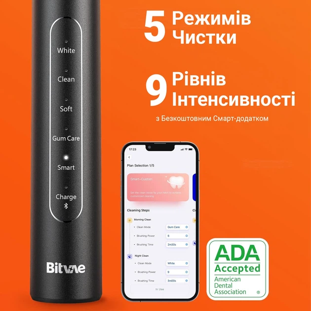 Электрическая зубная щетка Bitvae S2 Smart 8 насадок и футляр black - изображение 2