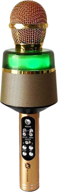 Mikrofon karaoke N-Gear Bluetooth STARMIC S20LG Gold (8720589823167) - obraz 1